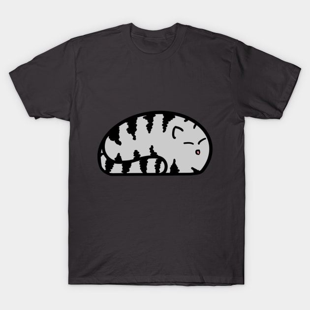 Cute grey kitty blob T-Shirt by AshStore